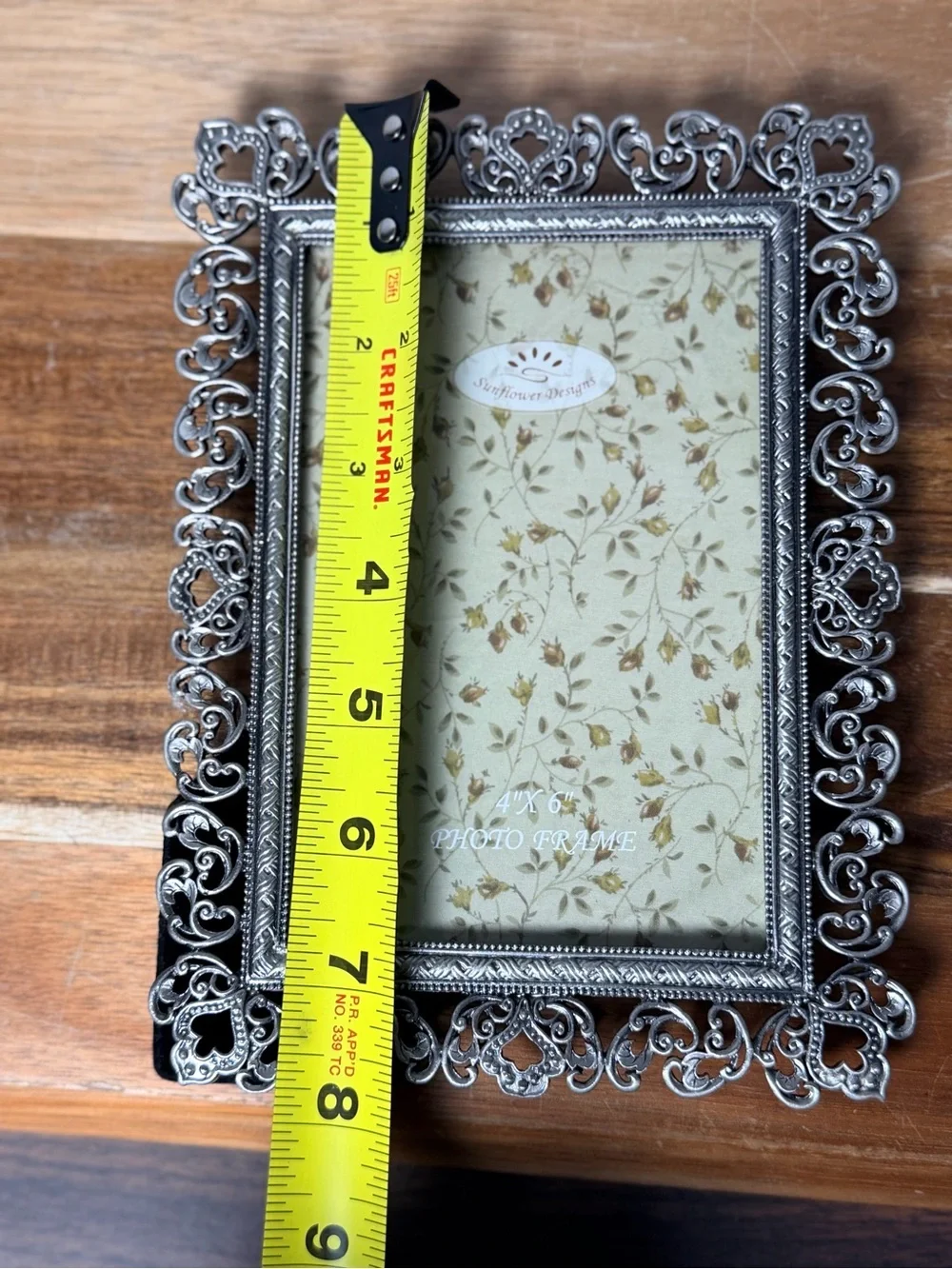 Vintage Ornate Silver Decorative Photo Frame - Silver